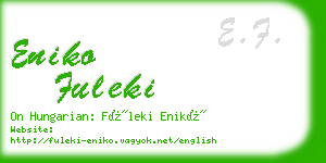 eniko fuleki business card